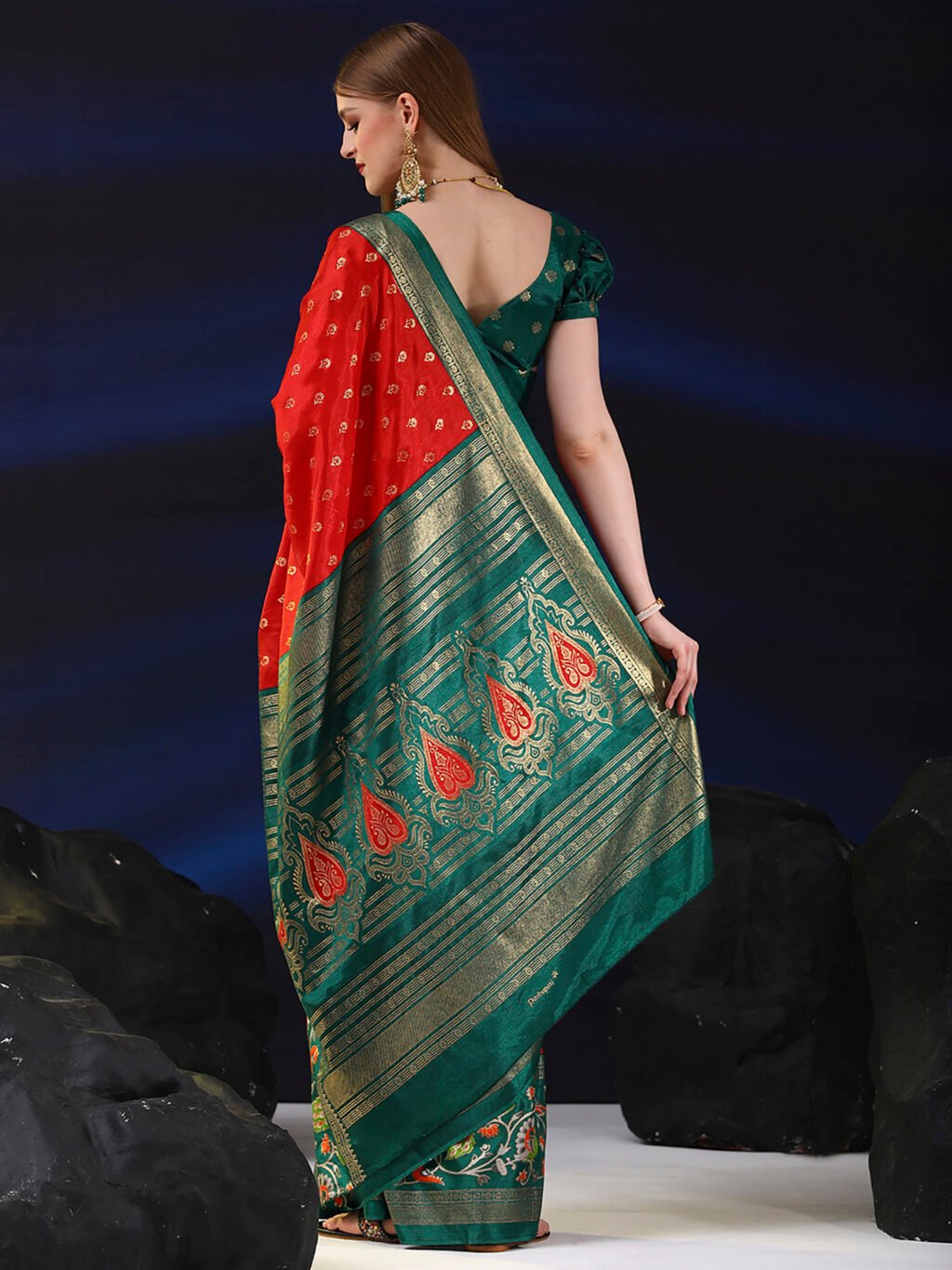 showcasing the beauty and craftsmanship of Festive Saree.