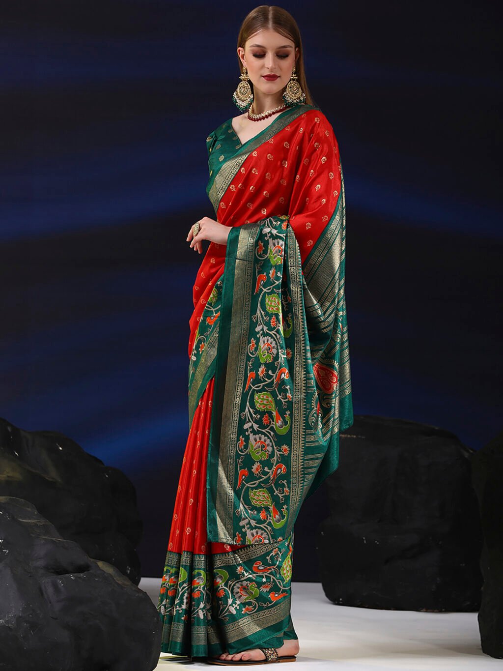 Red Silk Saree - Image 3