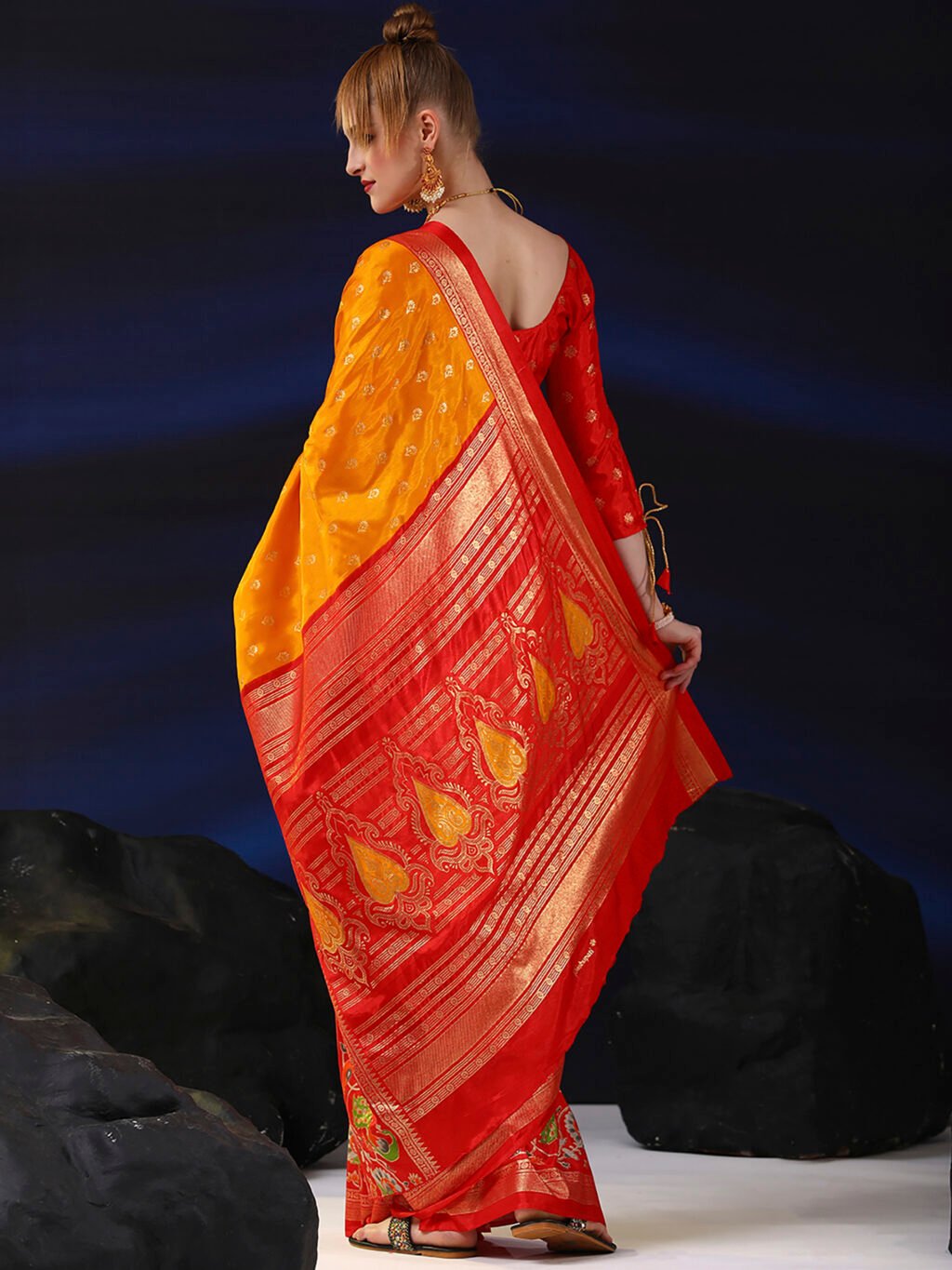 showcasing the beauty and craftsmanship of Silk Saree.
