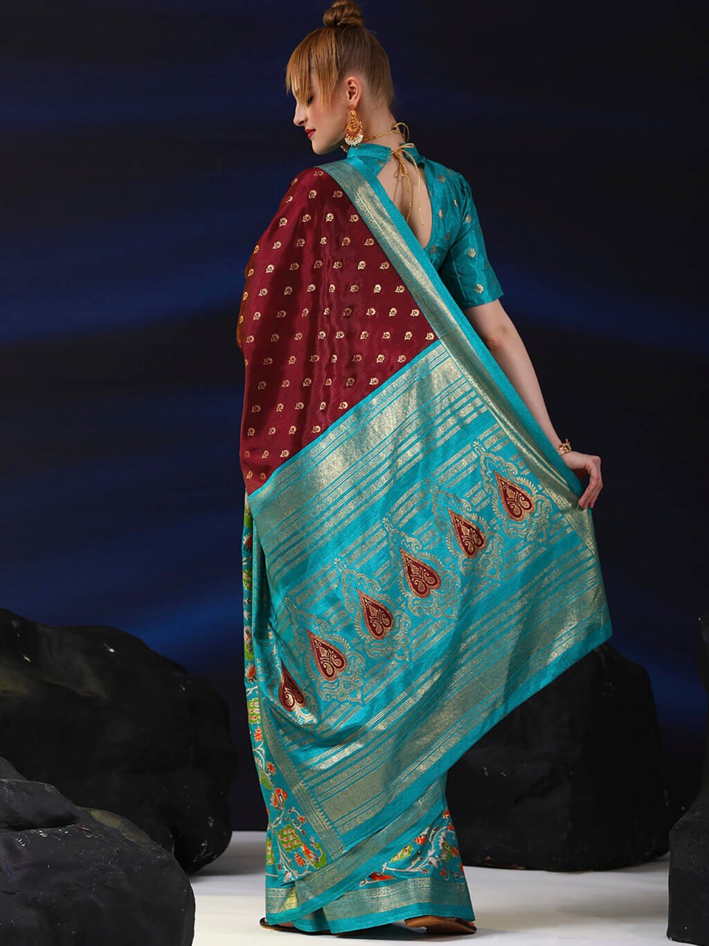 showcasing the beauty and craftsmanship of Party Wear Saree.