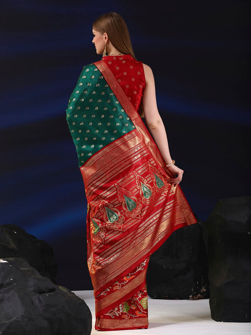 showcasing the beauty and craftsmanship of Party Wear Saree.