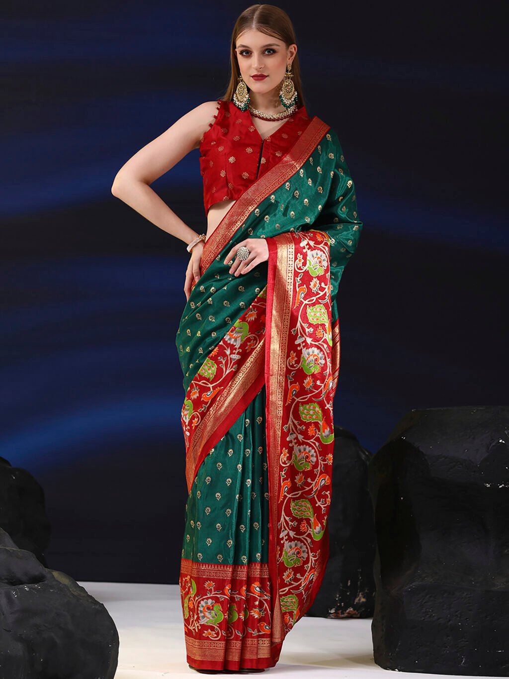 Image of Green Silk Saree