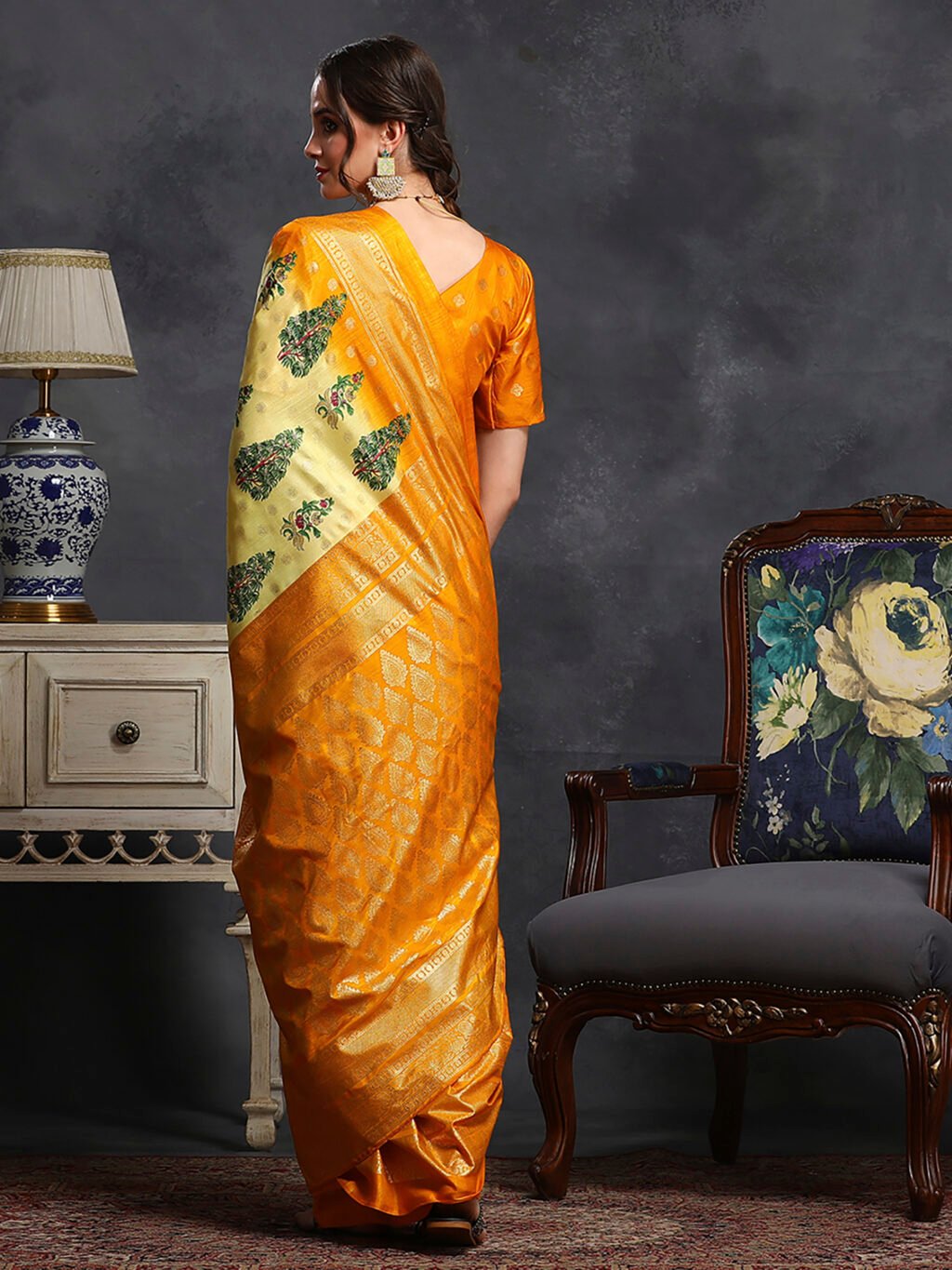 showcasing the beauty and craftsmanship of Designer Saree.