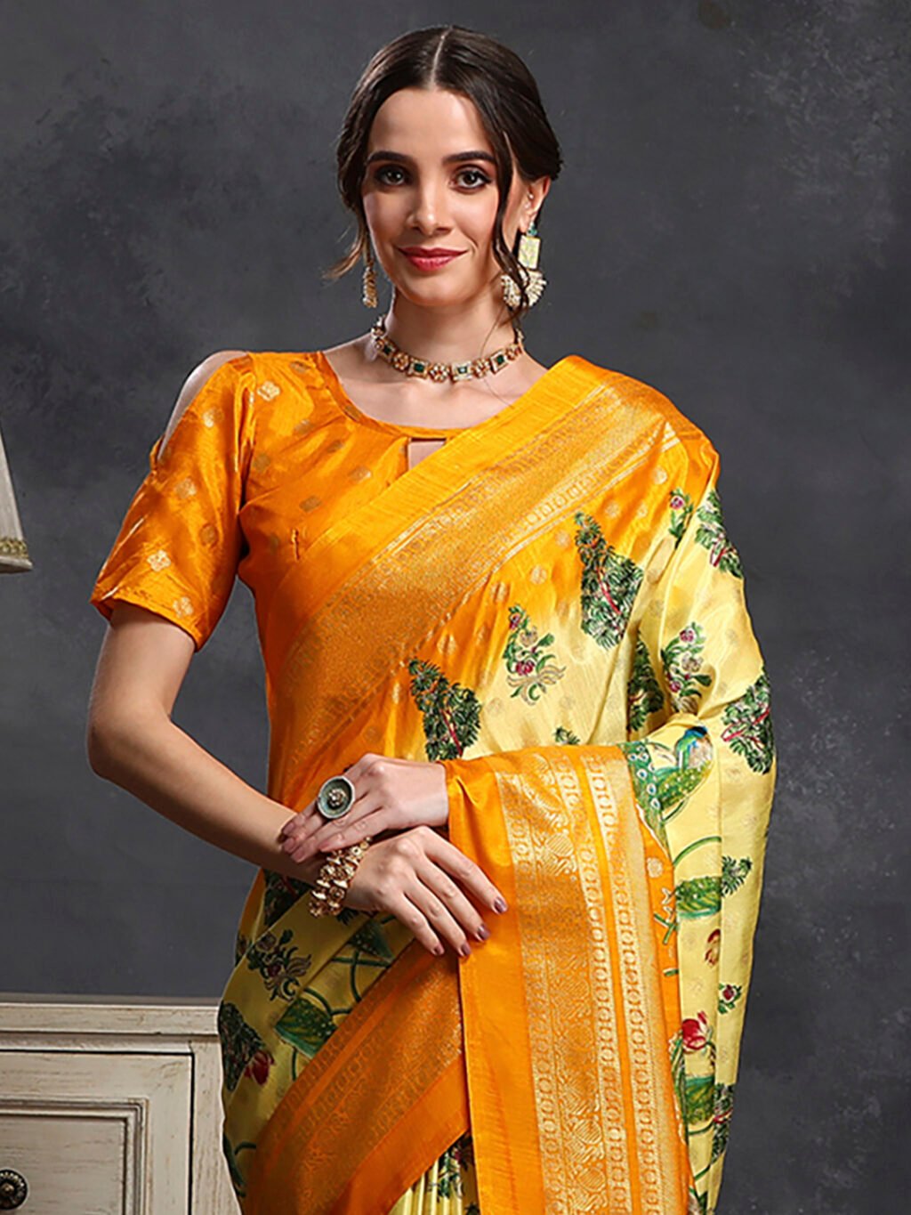 Yellow Silk Saree - Image 4