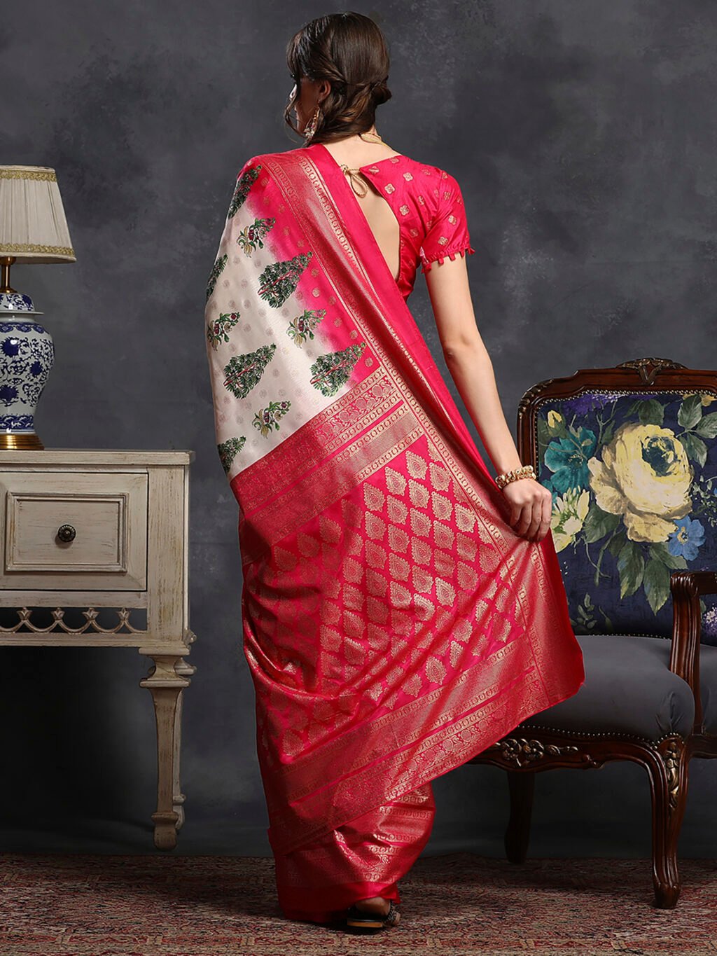 showcasing the beauty and craftsmanship of Party Wear Saree.