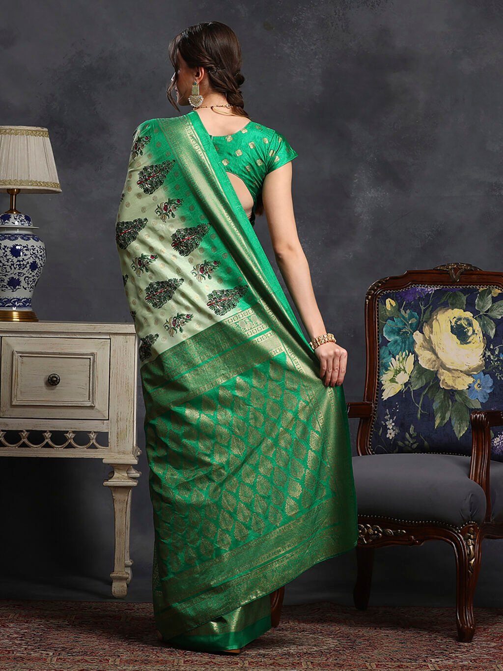 showcasing the beauty and craftsmanship of Silk Saree.