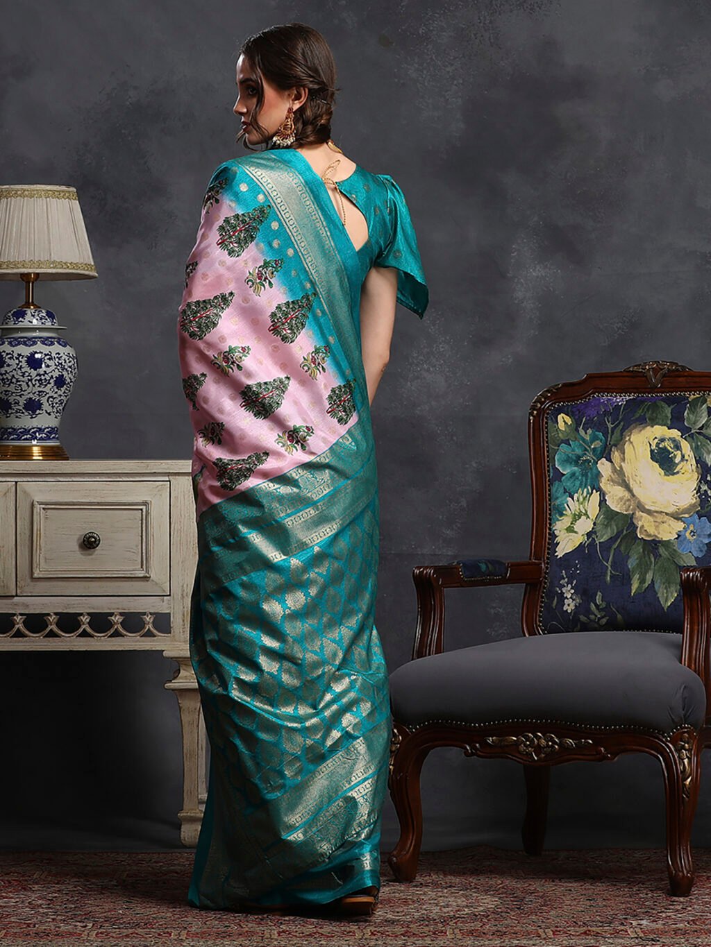 showcasing the beauty and craftsmanship of Silk Saree.