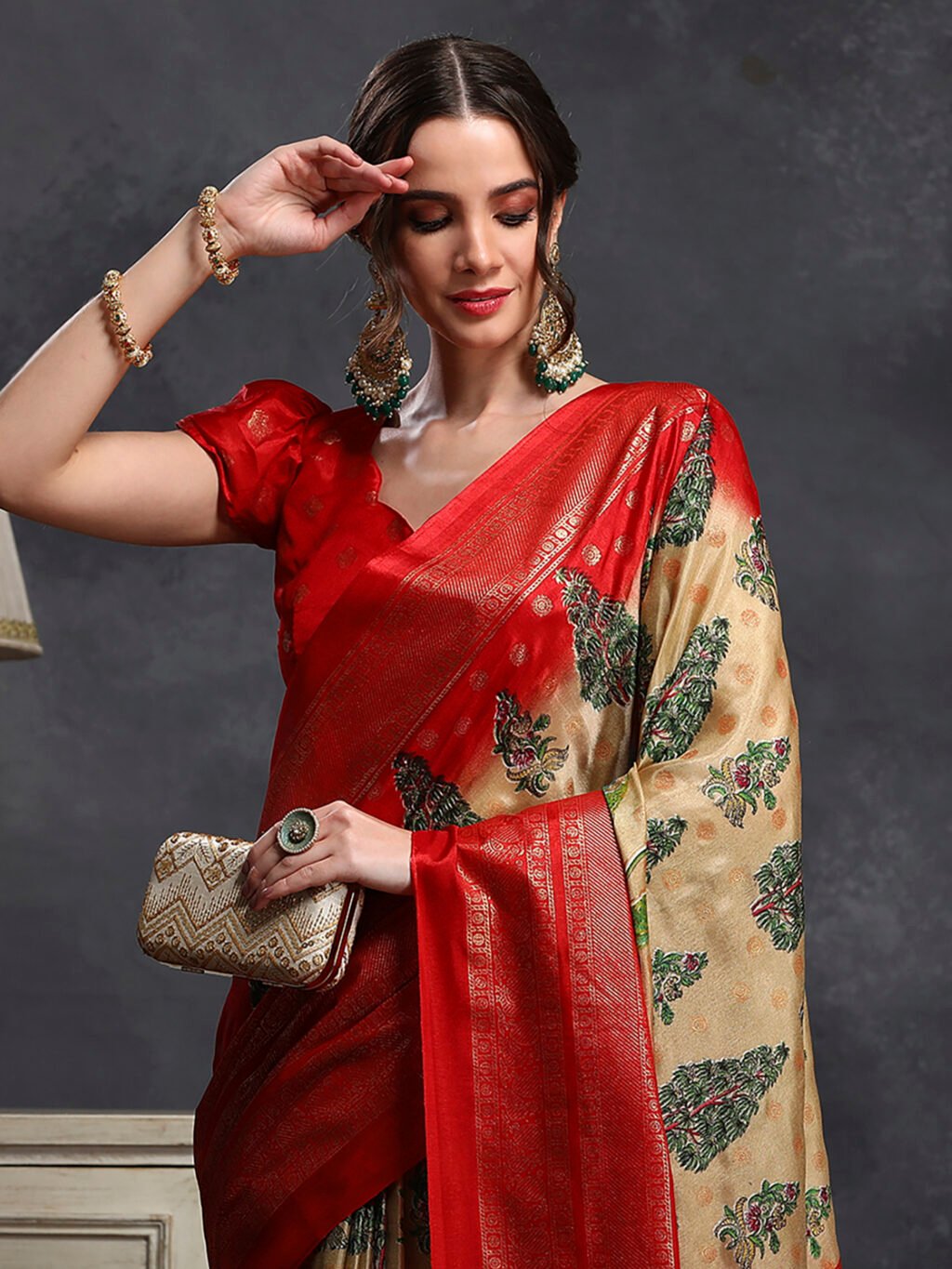 Beige Silk Saree - Image 4