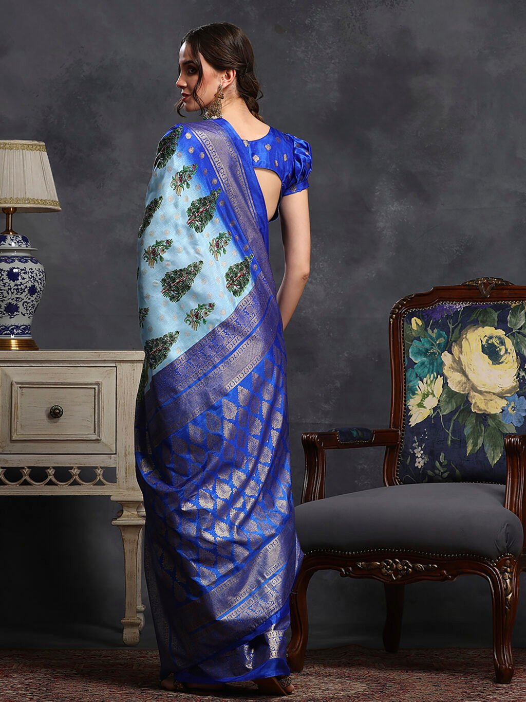 showcasing the beauty and craftsmanship of Party Wear Saree.