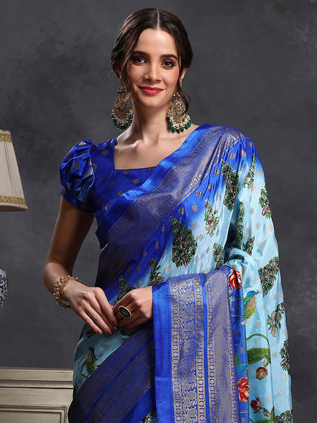 Light Blue Silk Saree - Image 4