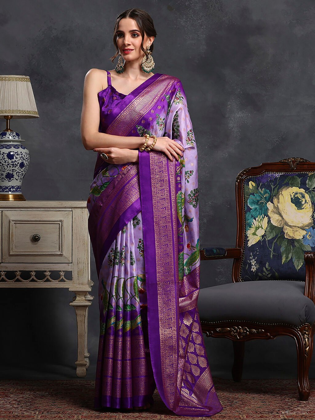Image of Lavendar Silk Saree