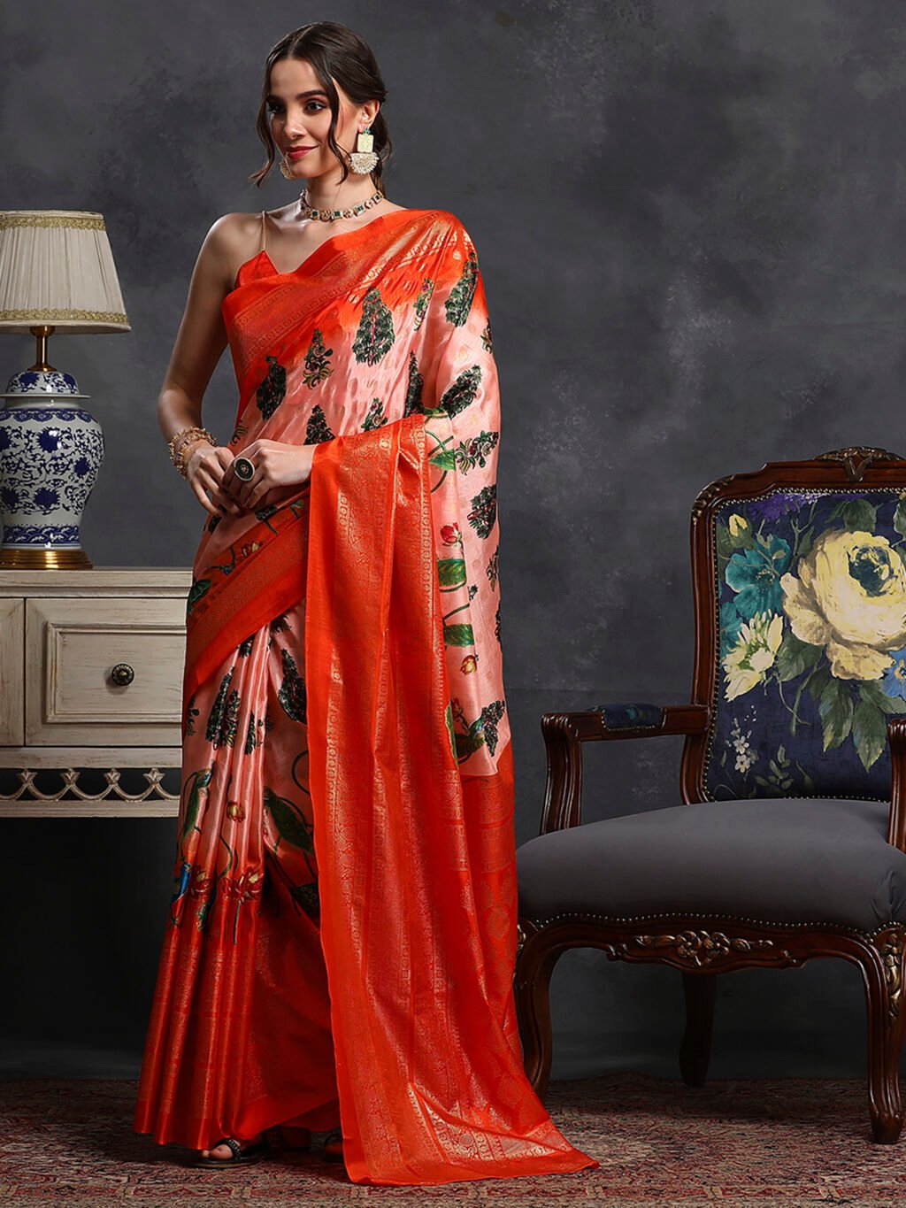 Peach Silk Saree - Image 3