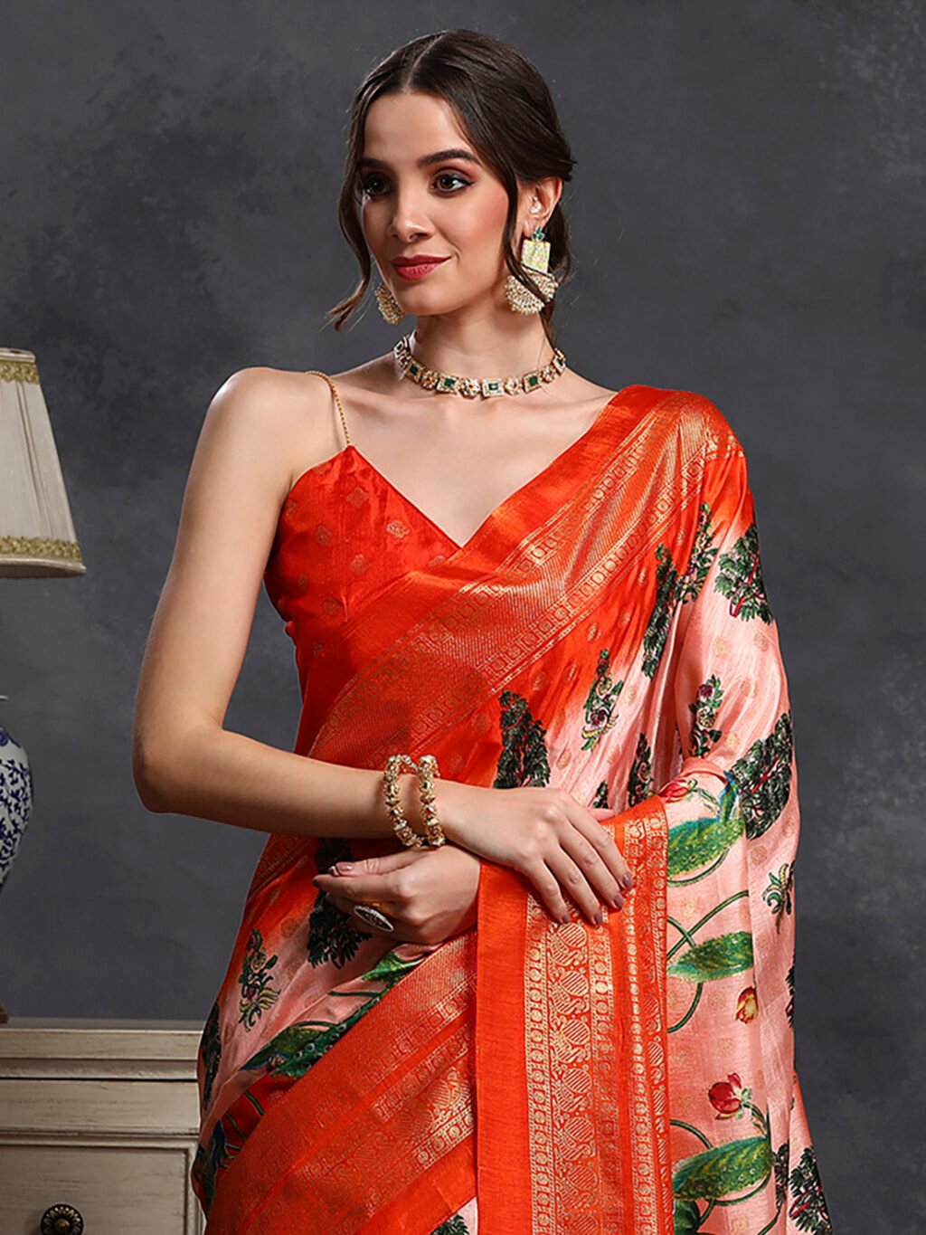 Peach Silk Saree - Image 4