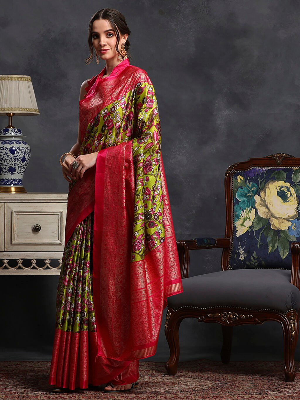 Light Green Silk Saree - Image 3