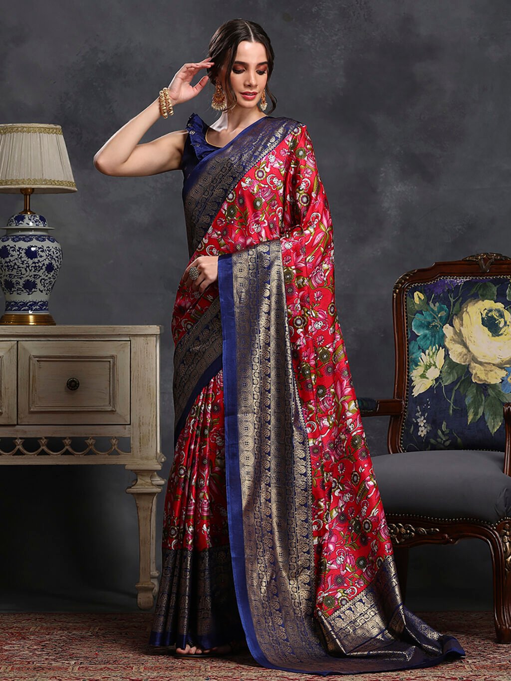 Image of Red Silk Saree