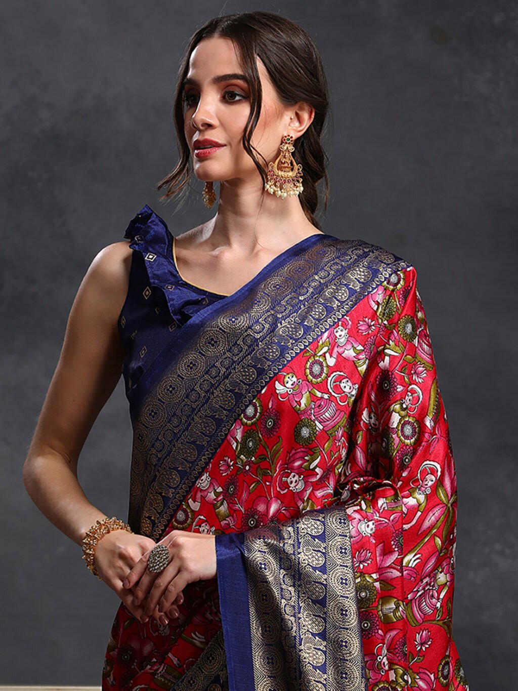 Red Silk Saree - Image 4
