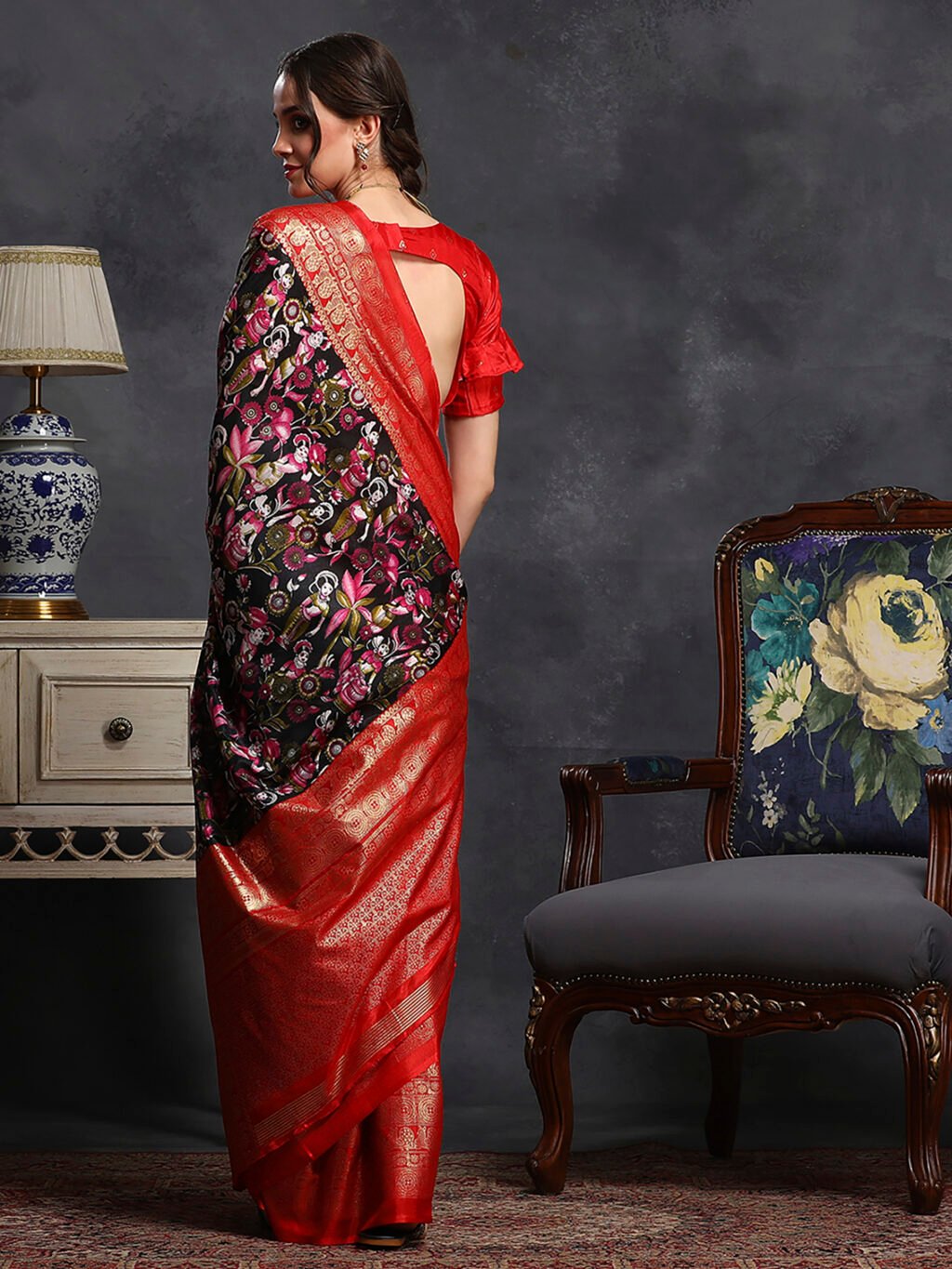 showcasing the beauty and craftsmanship of Party Wear Saree.