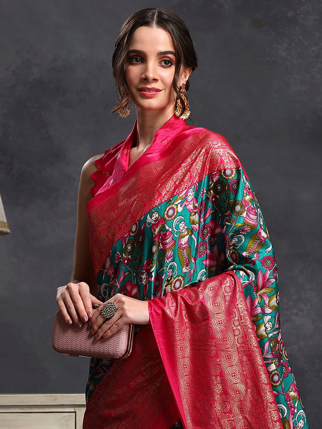 Blue Silk Saree - Image 4
