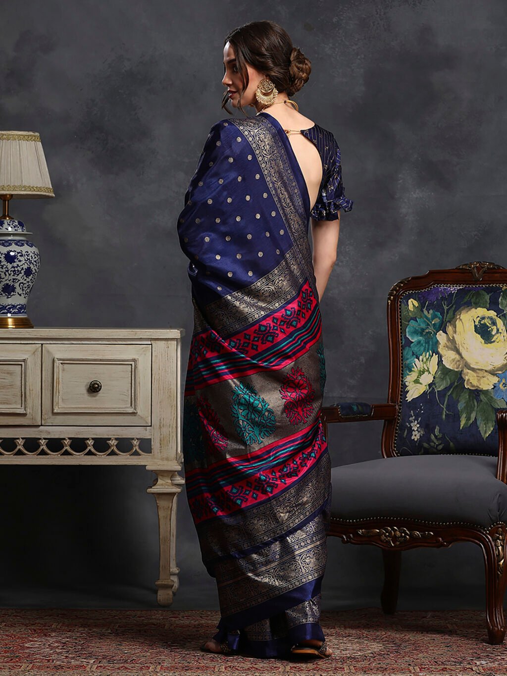 showcasing the beauty and craftsmanship of Designer Saree.