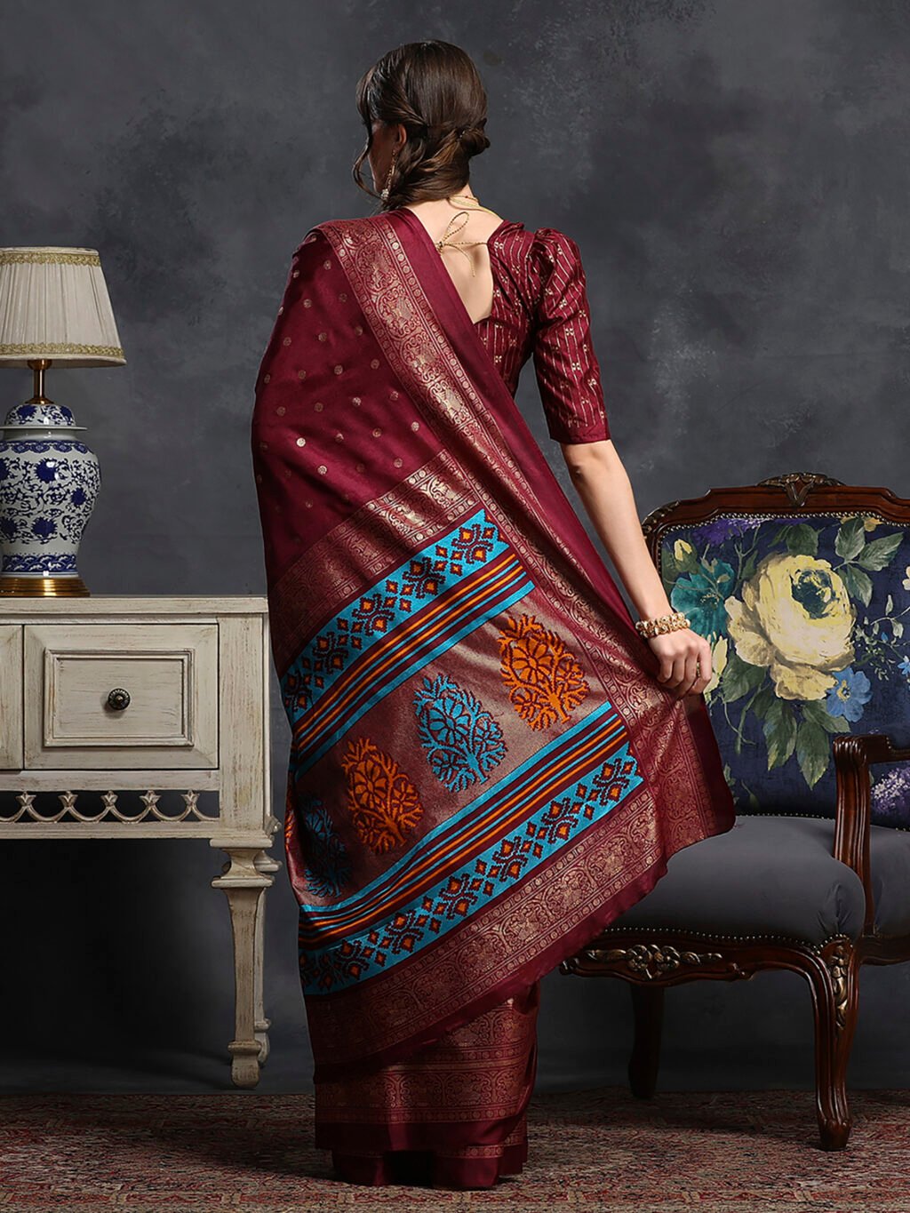 showcasing the beauty and craftsmanship of Festive Saree.