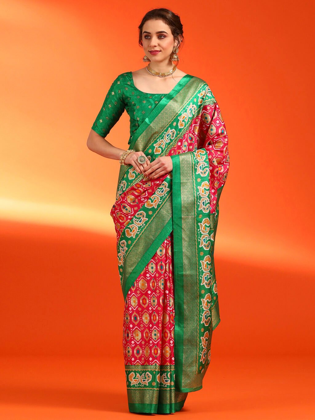 Image of Red Silk Saree