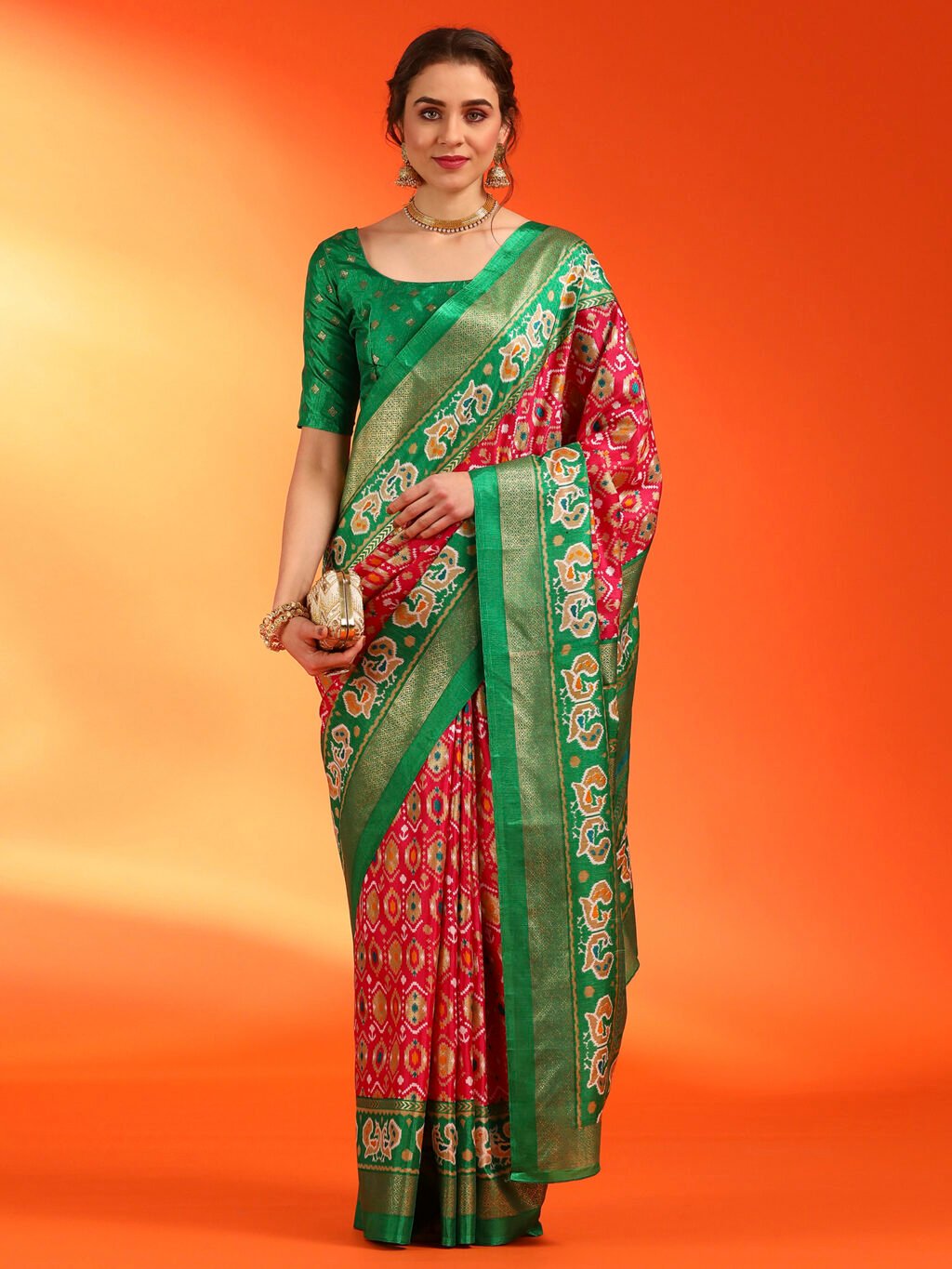 Red Silk Saree - Image 4