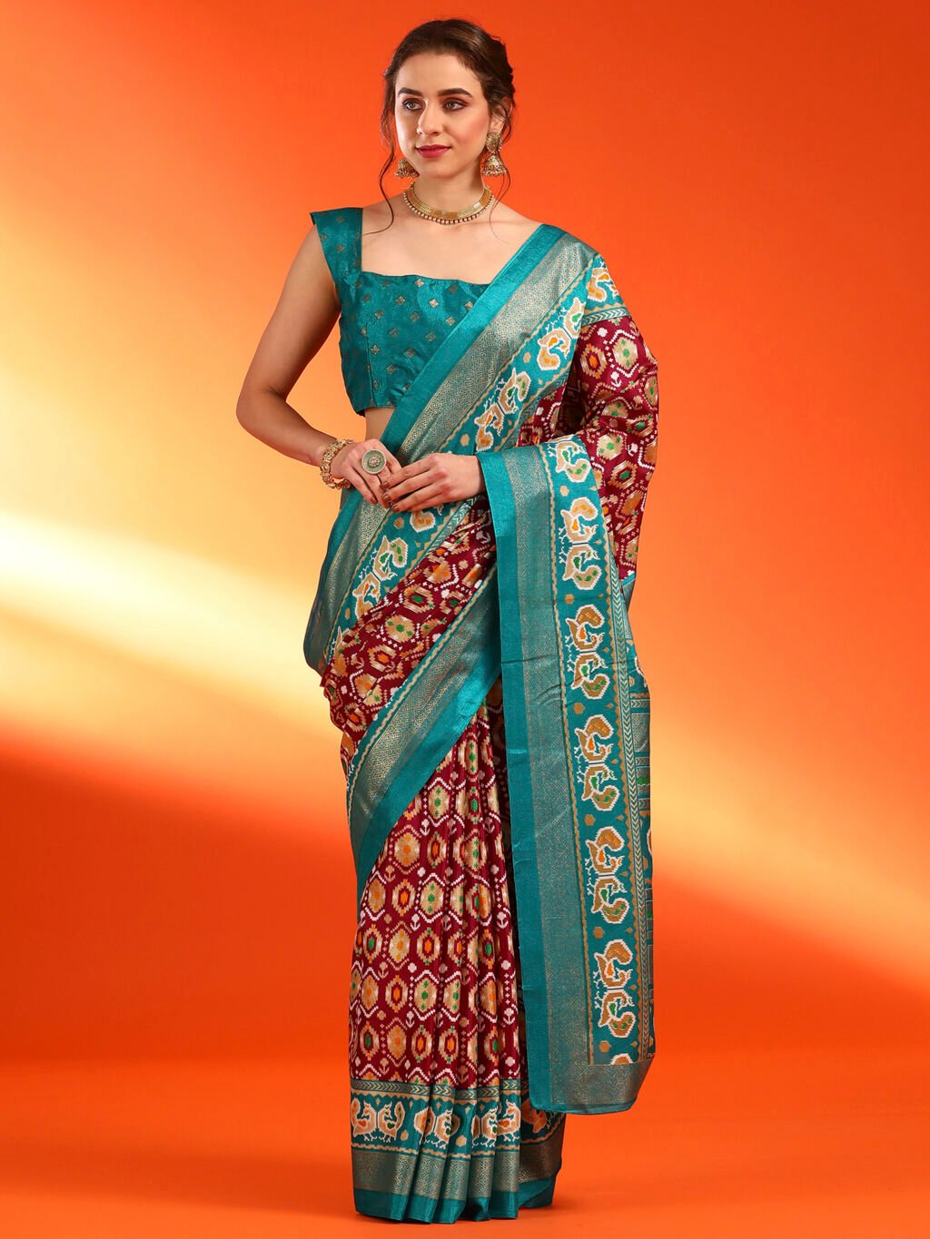 Image of Maroon Silk Saree