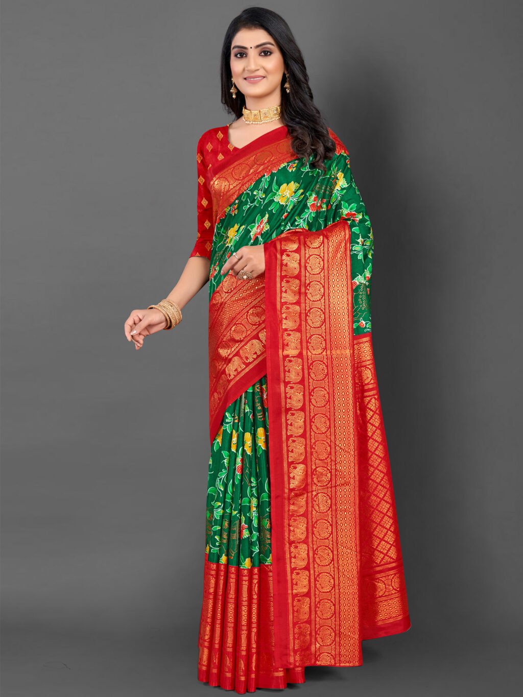 Image of Green Silk Saree
