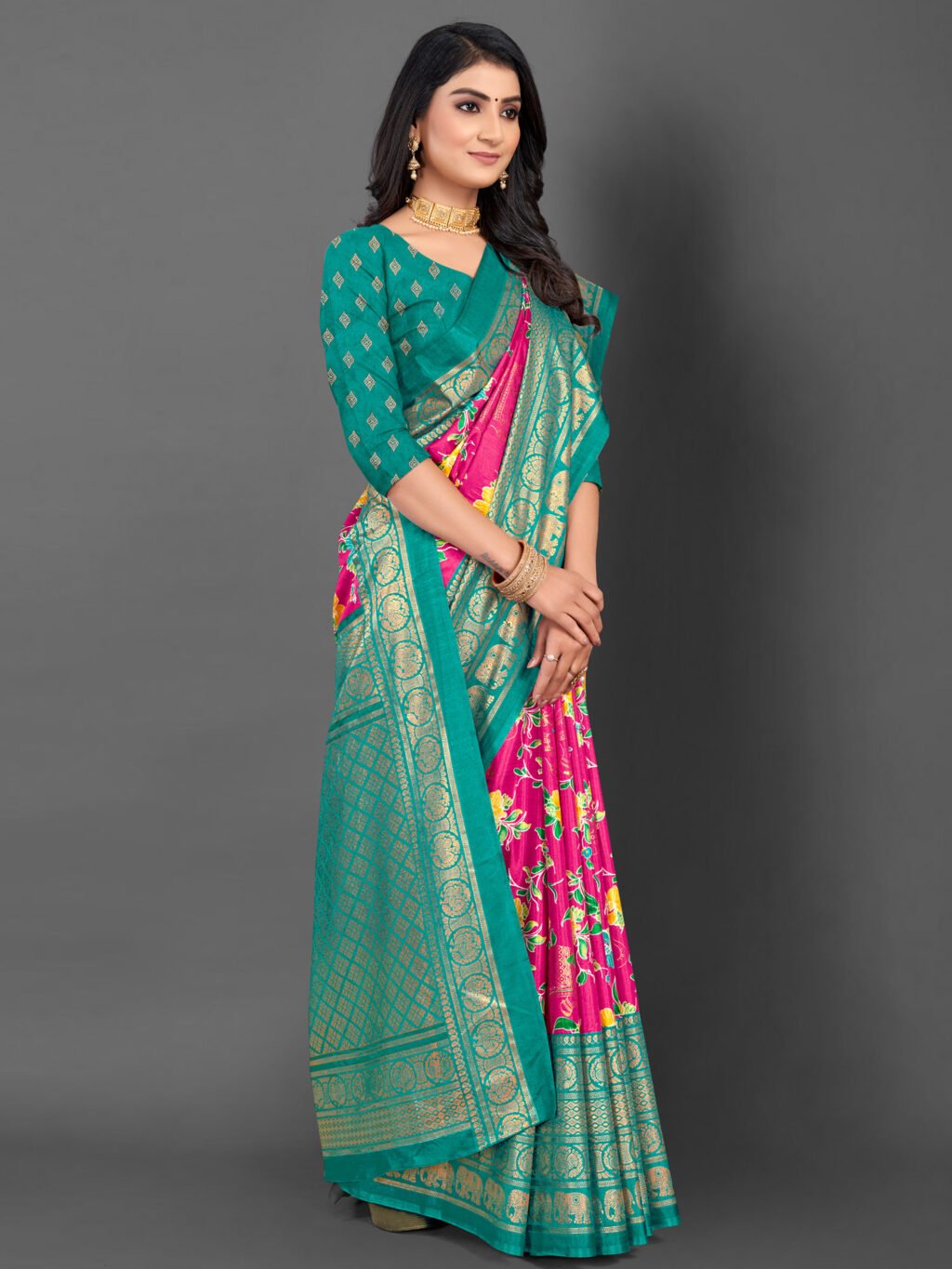 Image of Pink Silk Saree