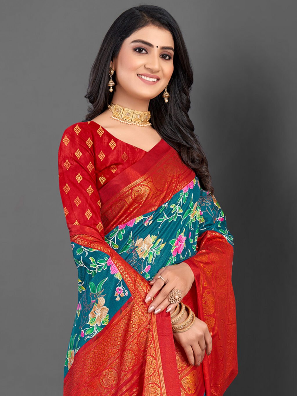 showcasing the beauty and craftsmanship of Party Wear Saree.