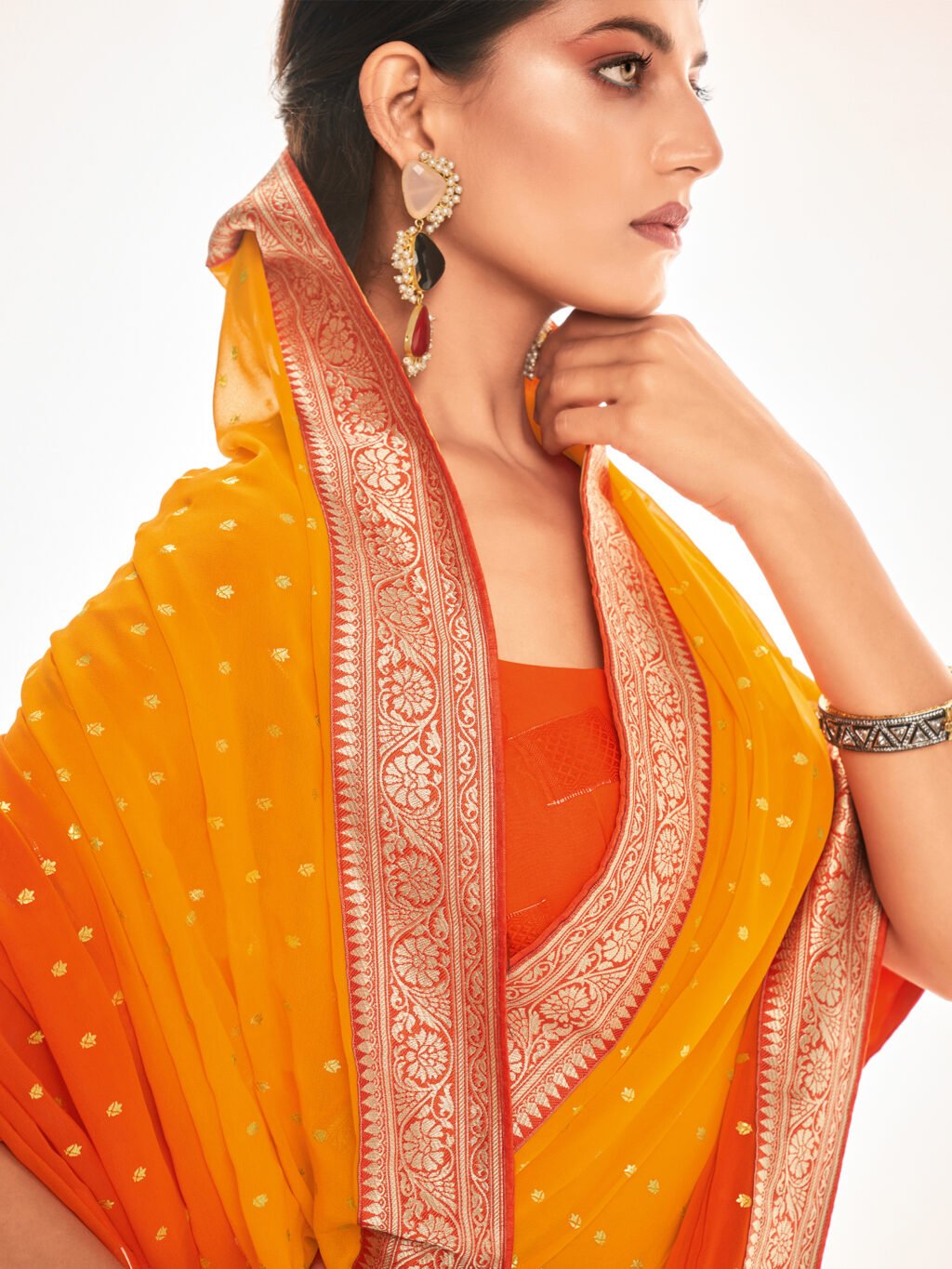 showcasing the beauty and craftsmanship of Party Wear Saree.