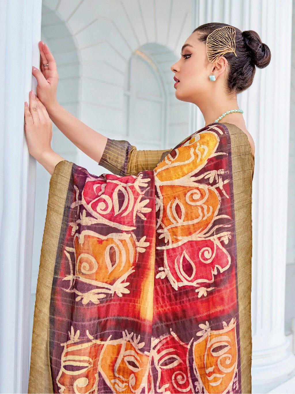 showcasing the beauty and craftsmanship of Silk Saree.