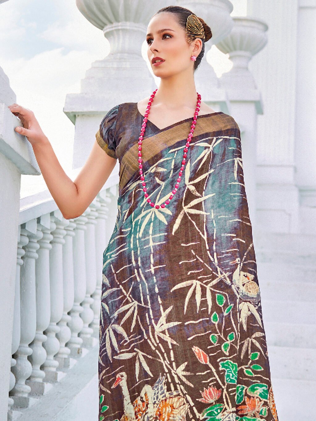 Brown Cotton Saree - Image 3