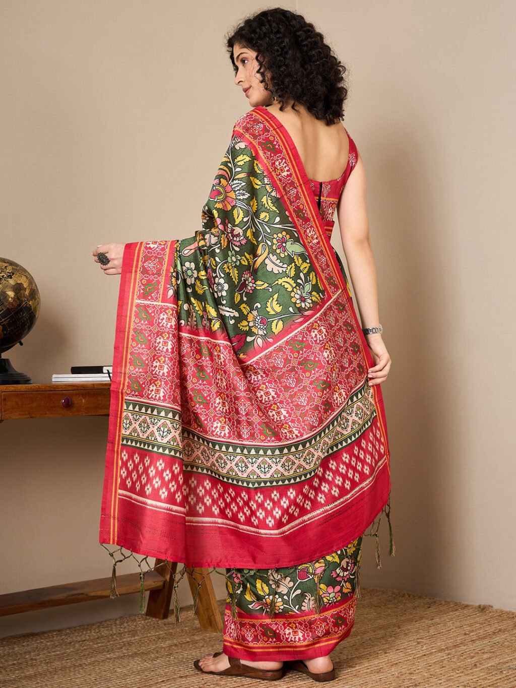 showcasing the beauty and craftsmanship of Silk Saree.