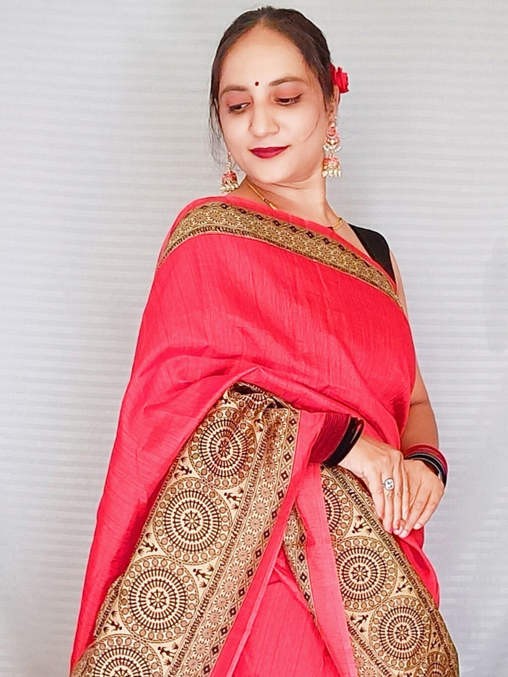 showcasing the beauty and craftsmanship of Designer Saree.