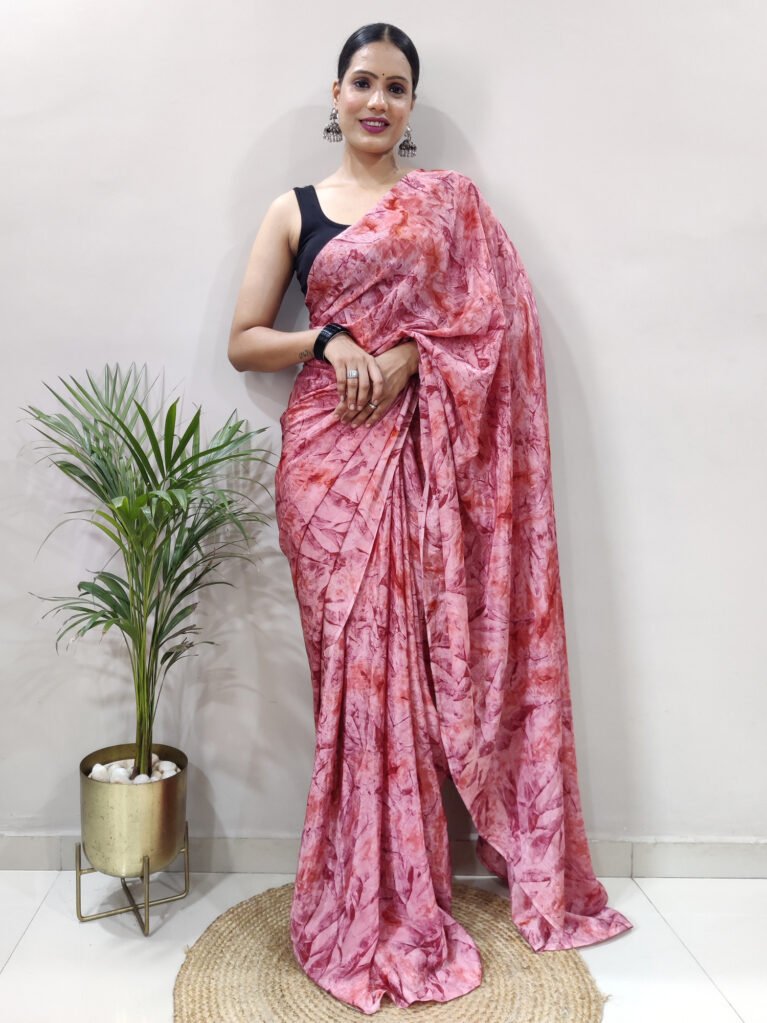 Image of Pink Chiffon Saree