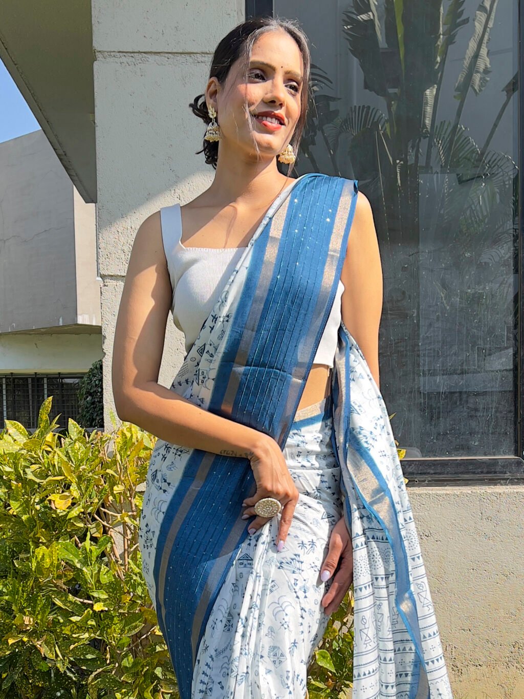 White Silk Saree - Image 4