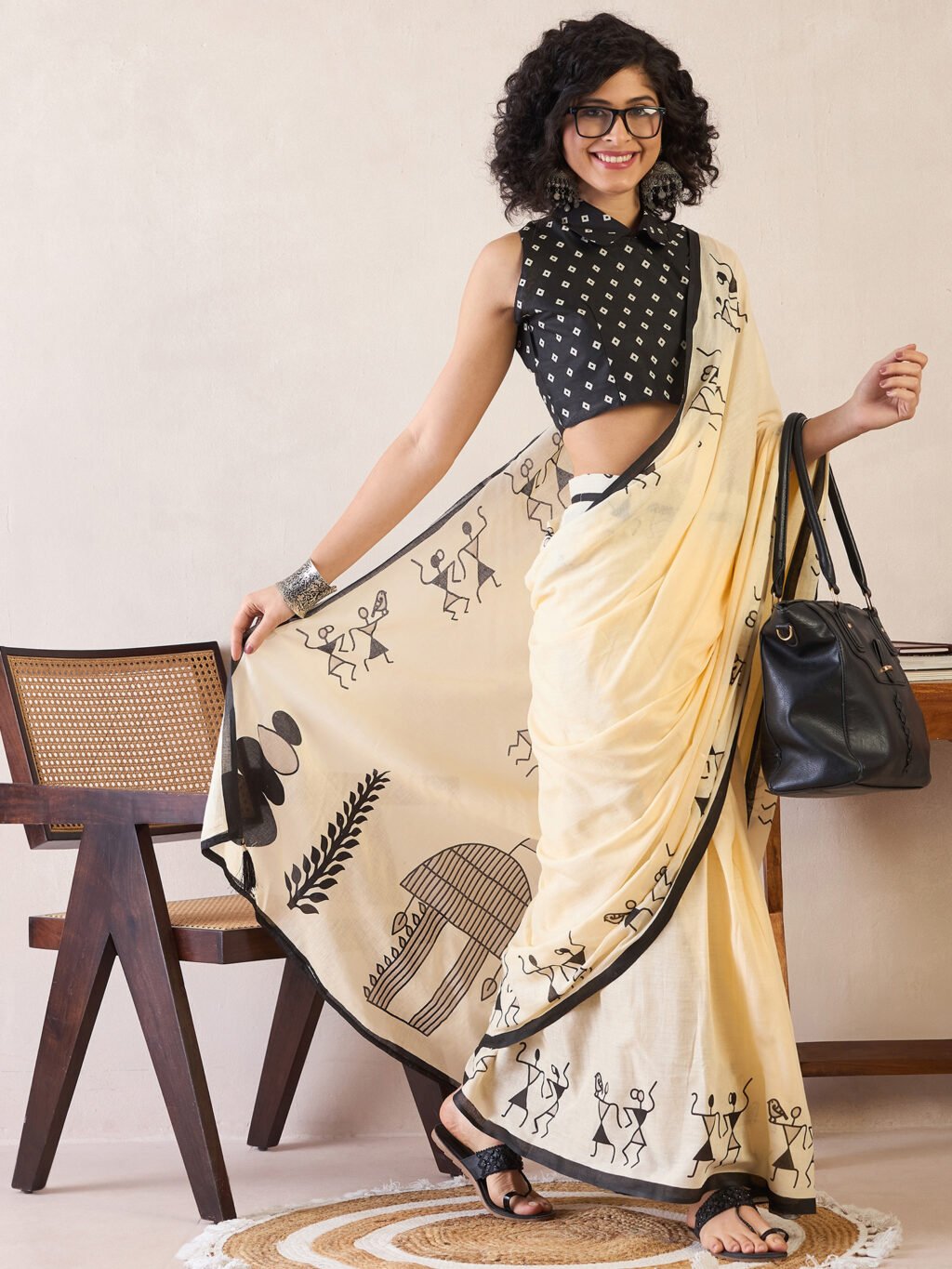 Yellow Cotton Saree - Image 3