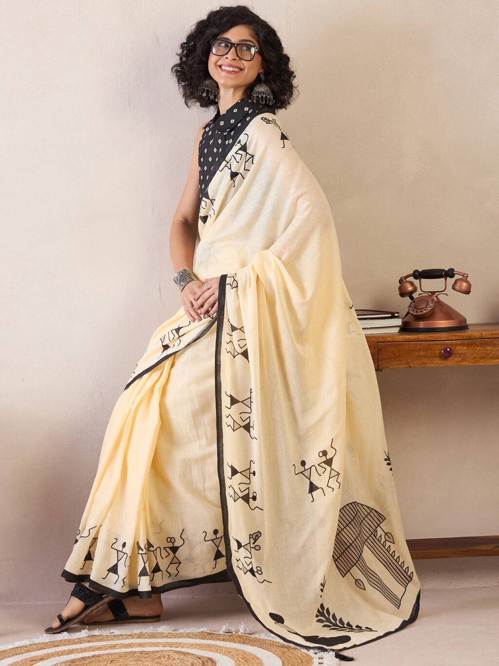 Yellow Cotton Saree - Image 4