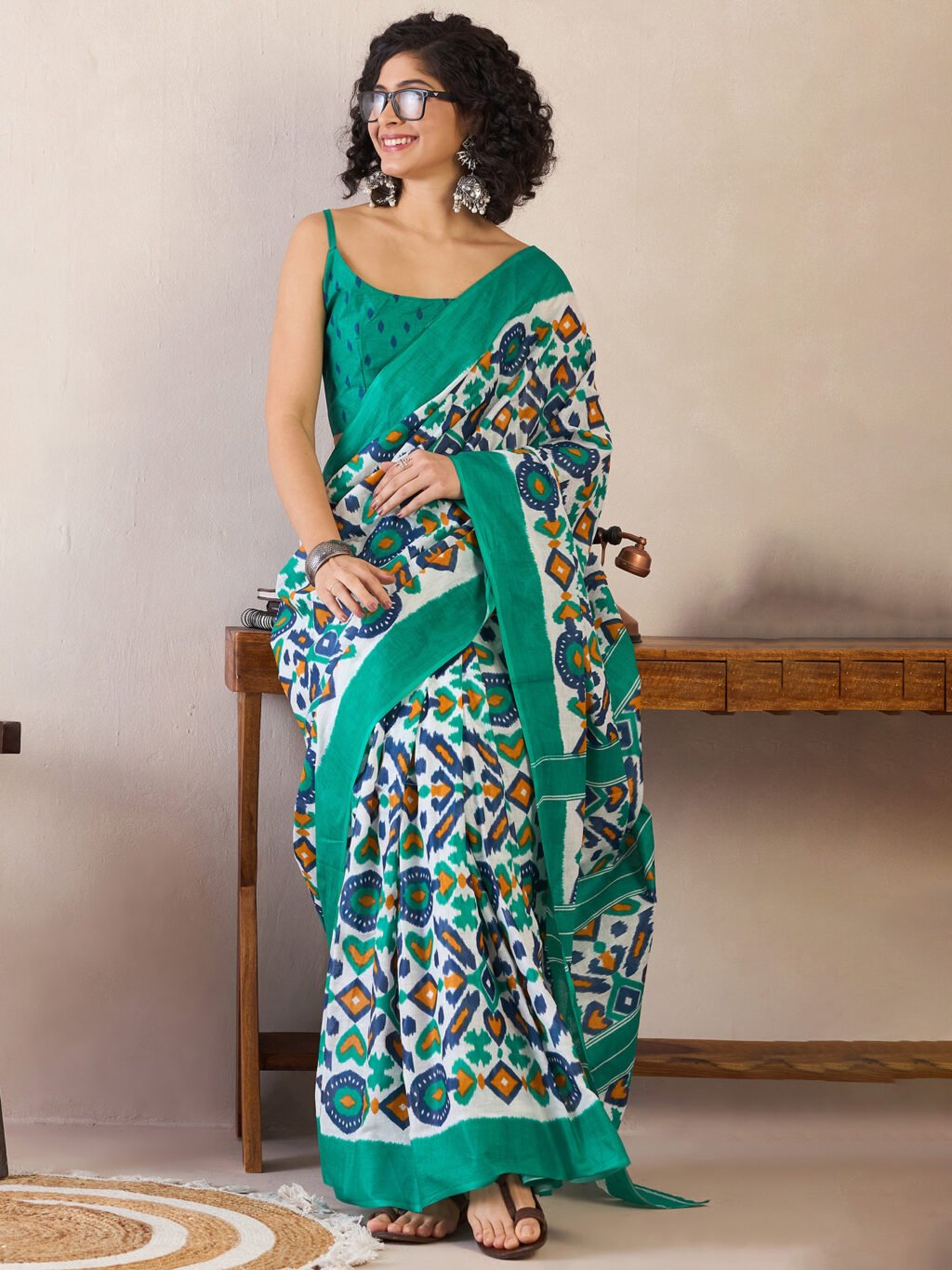 White Cotton Saree - Image 4