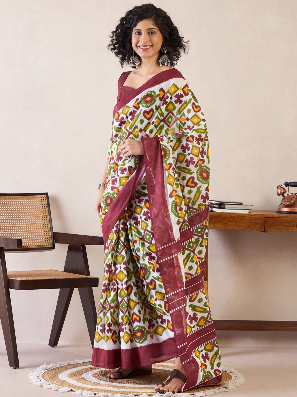 White Cotton Saree - Image 3