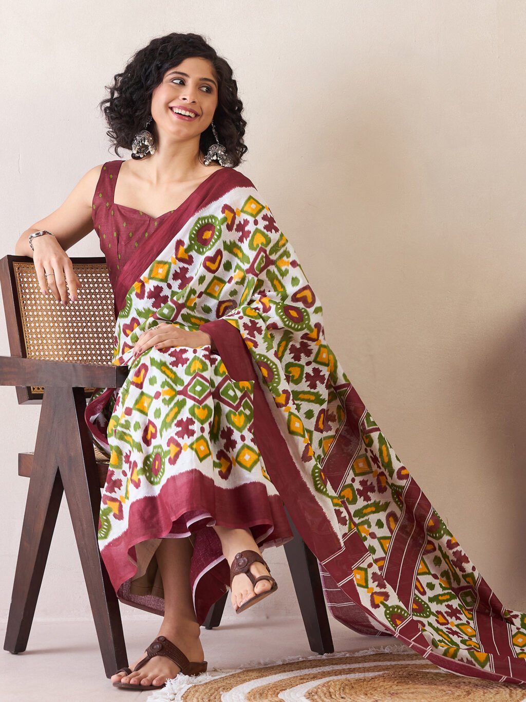 White Cotton Saree - Image 4