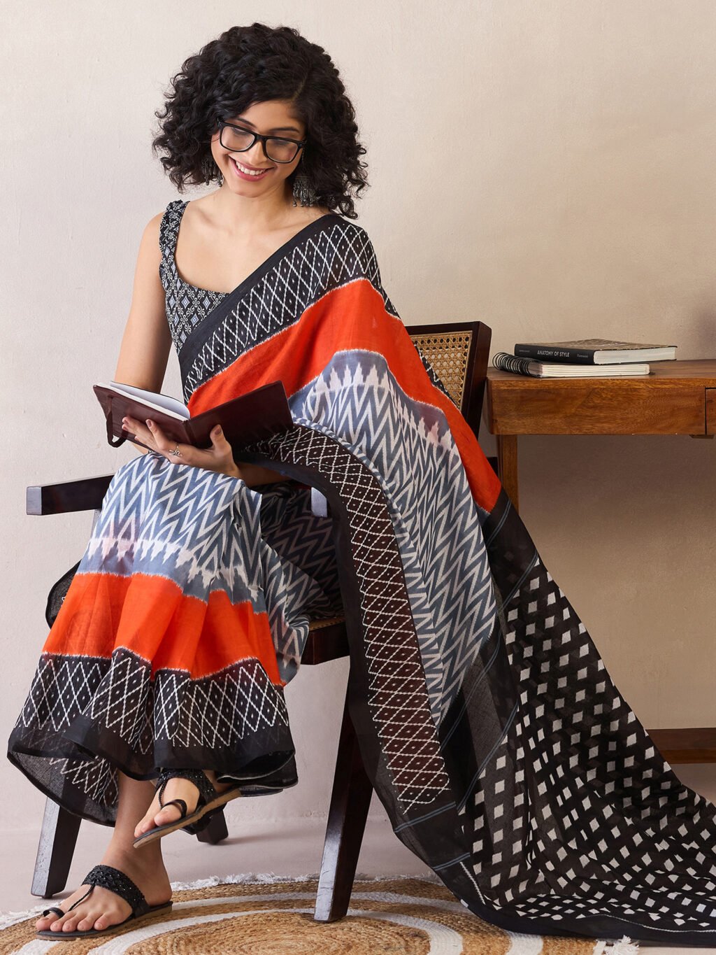 Grey Cotton Saree - Image 4