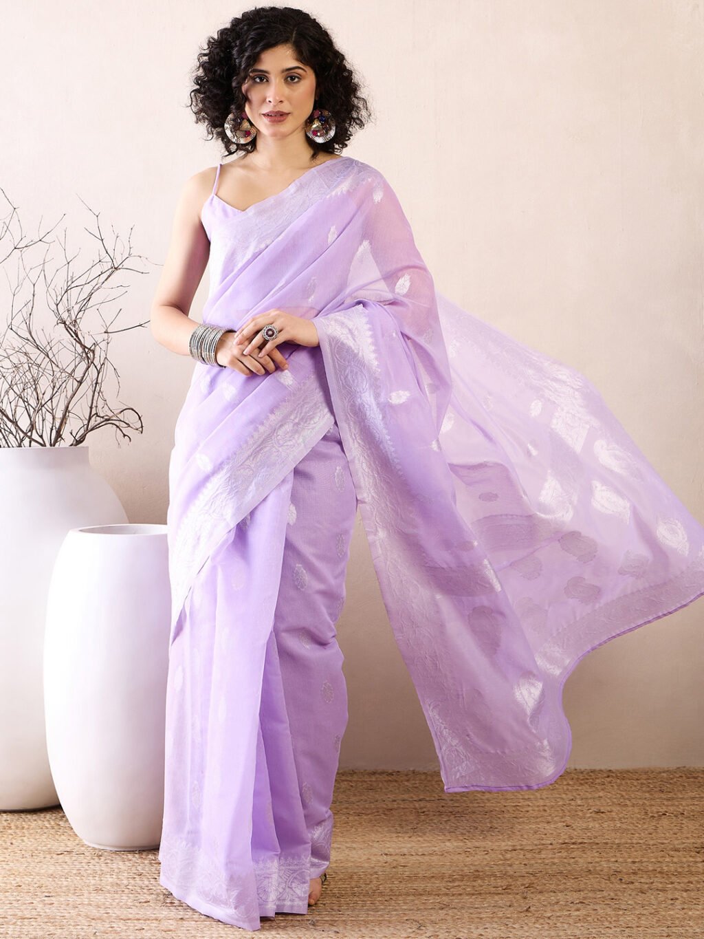 Image of Lavendar Silk Saree