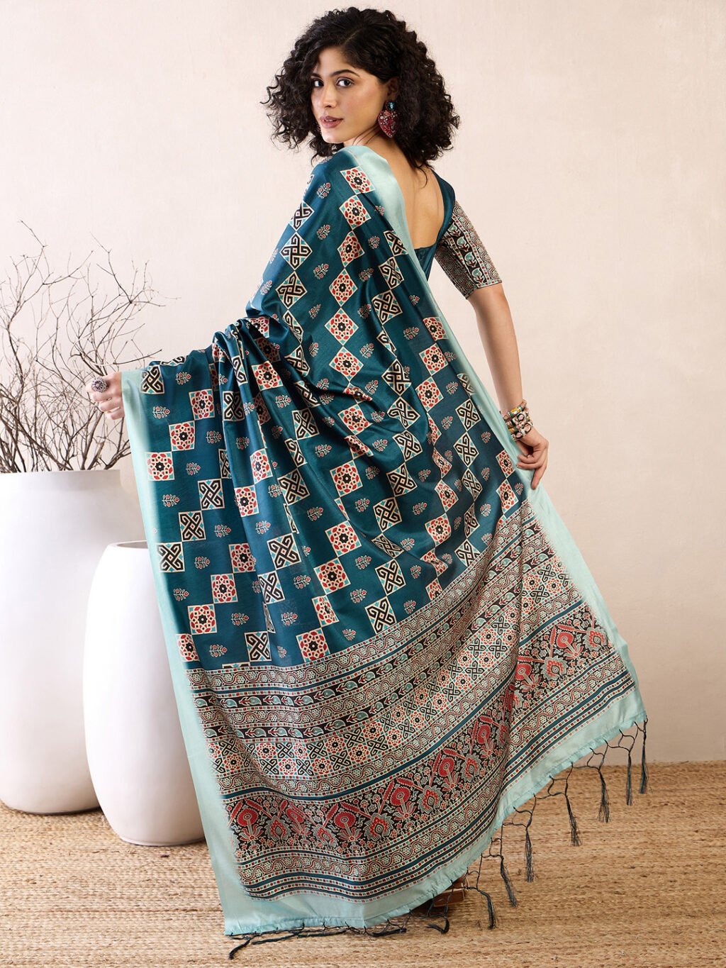 showcasing the beauty and craftsmanship of Party Wear Saree.
