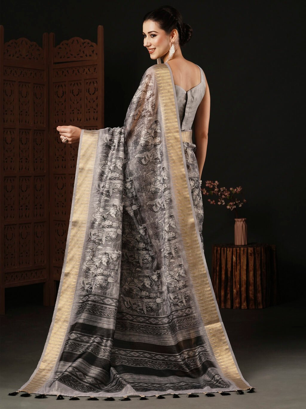 showcasing the beauty and craftsmanship of Festive Saree.