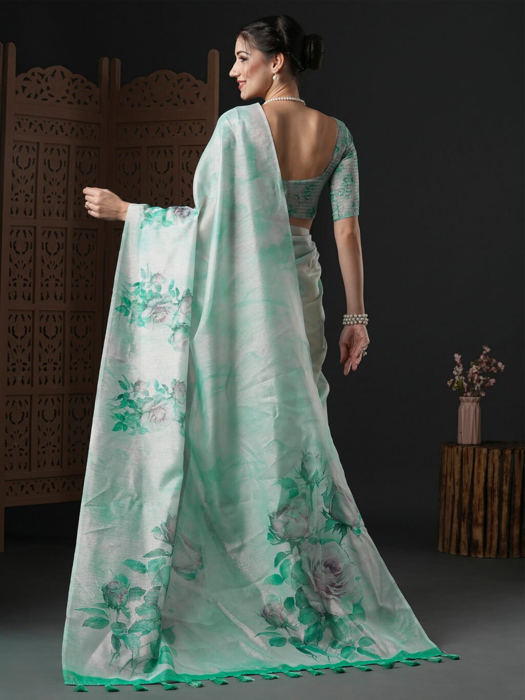 showcasing the beauty and craftsmanship of Party Wear Saree.
