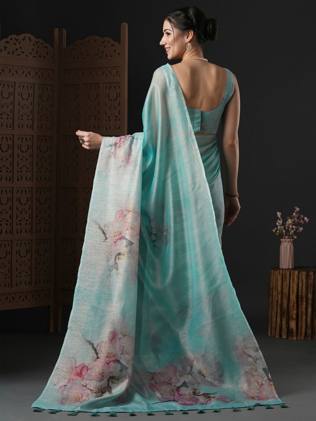 showcasing the beauty and craftsmanship of Party Wear Saree.