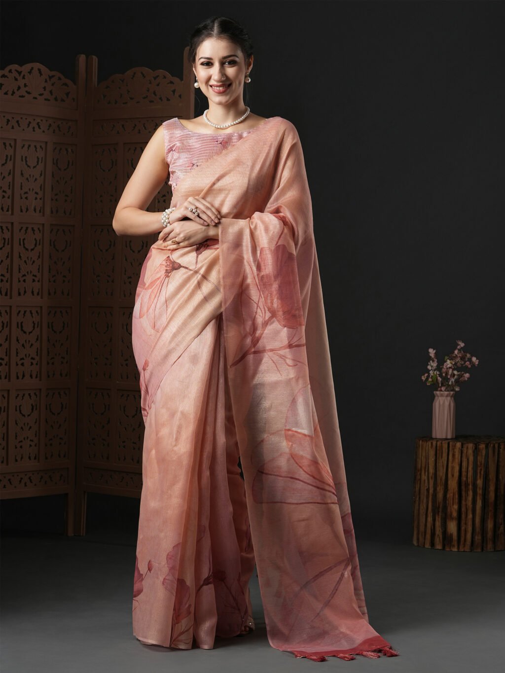 Image of Peach Saree