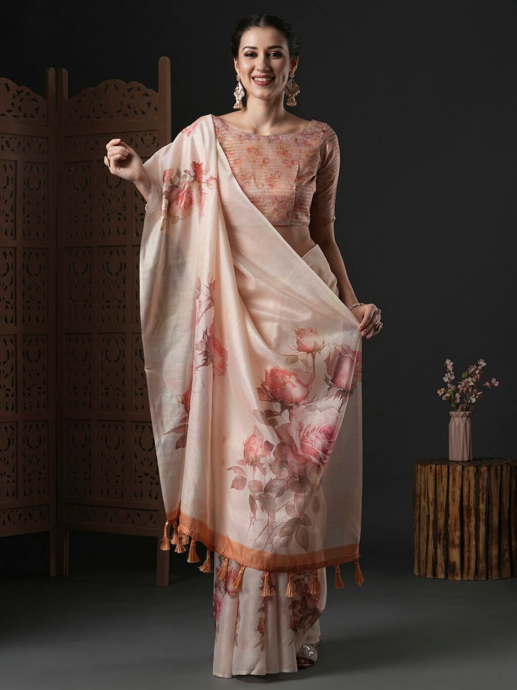 Image of Peach Saree